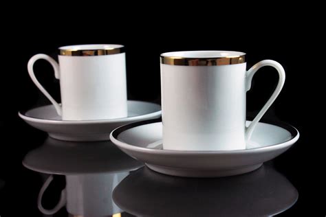 Set Of 2 Coffee Cups And Saucers 